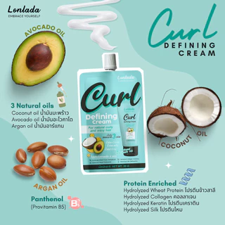 [แบบซอง] Lonlada Curl Defining Cream 30g ลอนลดา ครีมจับลอนและบำรุงผมหยิก หยักศกธรรมชาติและผมดัดลอน