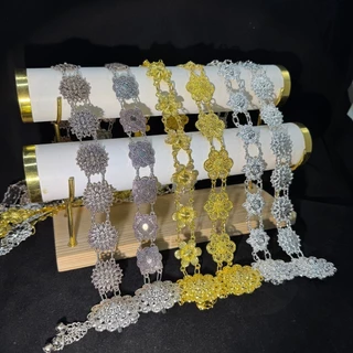 เข็มขัดอีสาน Vintage jewelry ชุดล้านนาไท เข็มขัด เงินโบราณ เอว 39 นิ้ว มี3 สี ทอง/ดำ/เงิน
