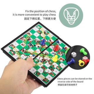 เกมส์บันไดงู ขนาดเล็ก พกพาสะดวก ของเล่นเสริมพัฒนาการ เกมงู ของเล่นลูกเต๋า