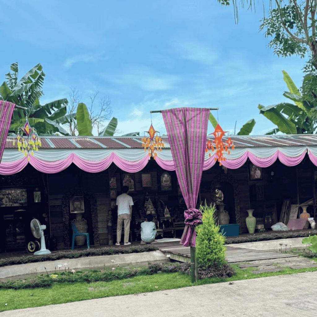 ผ้าประดับตกแต่งสถานที่  ติดราวบันได ติดรั้ว  ผ้าประดับสำเร็จรูป  สองสีทูโทน สินค้าพร้อมส่งผลิตงาน TH - รูปที่ 5