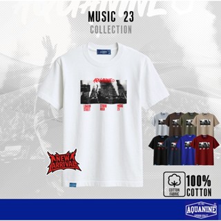 AQUANINEรุ่น MUSIC 32 เสื้อยืดผู้ชาย เสื้อยืดผู้หญิง สตรีท ม…