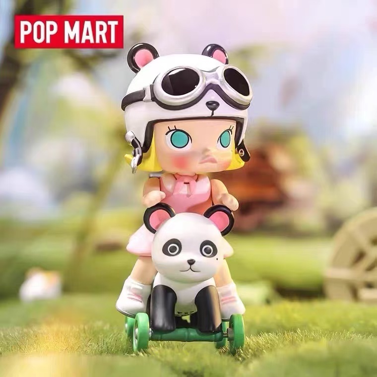 Bubble Mart molly แพนด้า จำกัด สี่ล้อใหม่มือทำของเล่นน่ารักตุ๊กตาลูกเทพเล่นเครื่องประดับ