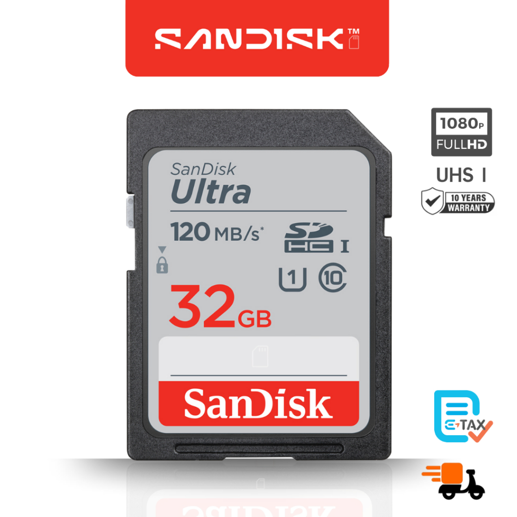 SanDisk Ultra SD Card SDHC UHS-I Memory Card 32GB Speed 120MB/s C10 U1 Full HD (SDSDUN4-032G-GN6IN)