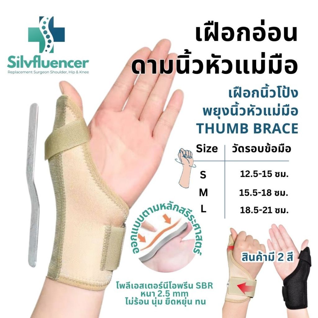 ดามนิ้วโป้งเฝือกนิ้วโป้งอุปกรณ์พยุงข้อมือWrist Brace Thumb Splintพยุงนิ้วหัวแม่มือเฝือกอ่อนดามข้อมือ