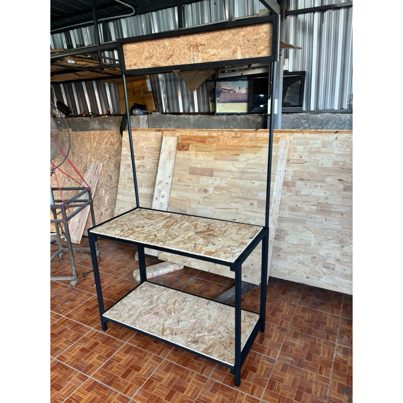 คีออสขายของ/โต๊ะพับ ถอดประกอบได้ โครงเหล็กแท้100%พ่นสีกันสนิม แผ่นไม้อัดosb - รูปที่ 7