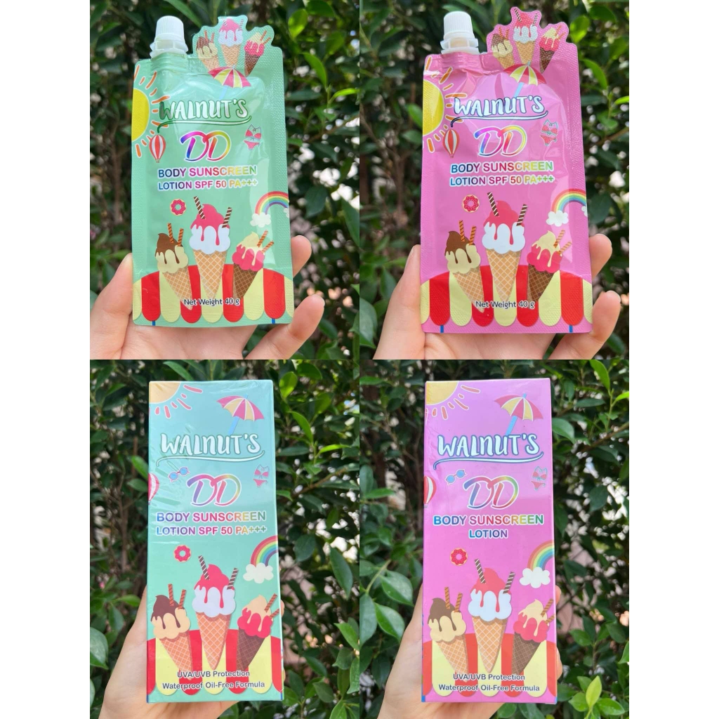 WALNUT DD Body Sunscreen Lotion 135g. 💚💟 แบบซอง 40g.💚💟