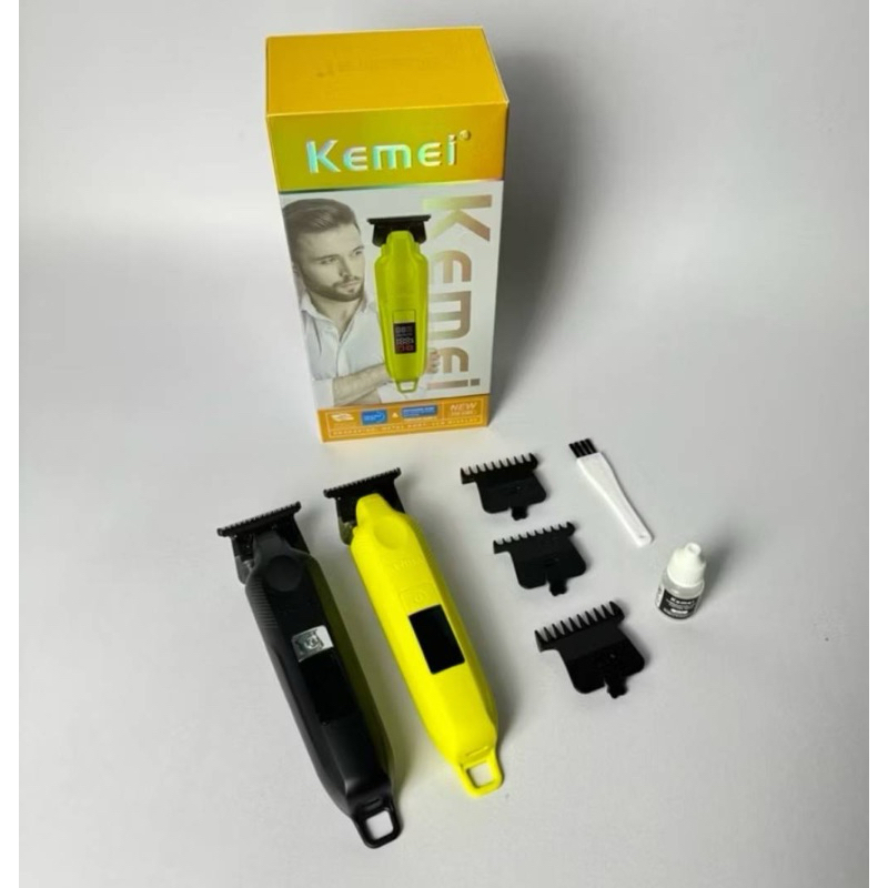 ปัตตาเลี่ยนไร้สายKemei KM-2284 ปัตตาเลี่ยนตัดผมไฟฟ้า สี: ดำ เหลืองมัสตาร์ด ผู้ที่ต้องการฟันคมแบบช่าง