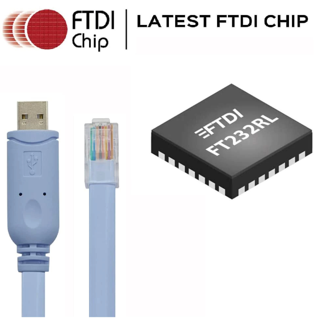 พร้อมส่ง Cable,USB to RJ45 for Cisco Switch Console with FTDI Chip Compatible Cisco, NETGEAR, Ubiqui