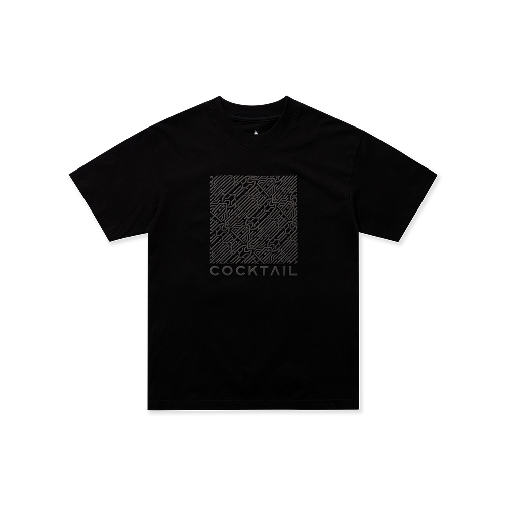 COCKTAIL BLACK ON BLACK T-SHIRT