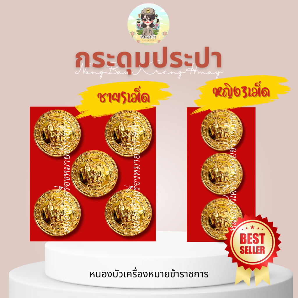 กระดุมประปา กระดุมชุดปกติขาวประปา ประปา