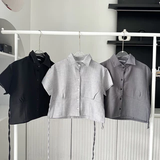 Cherr snw Top เสื้อเชิ๊ตผ้าสโนวกระดุมหน้า 🤎พร้อมส่ง