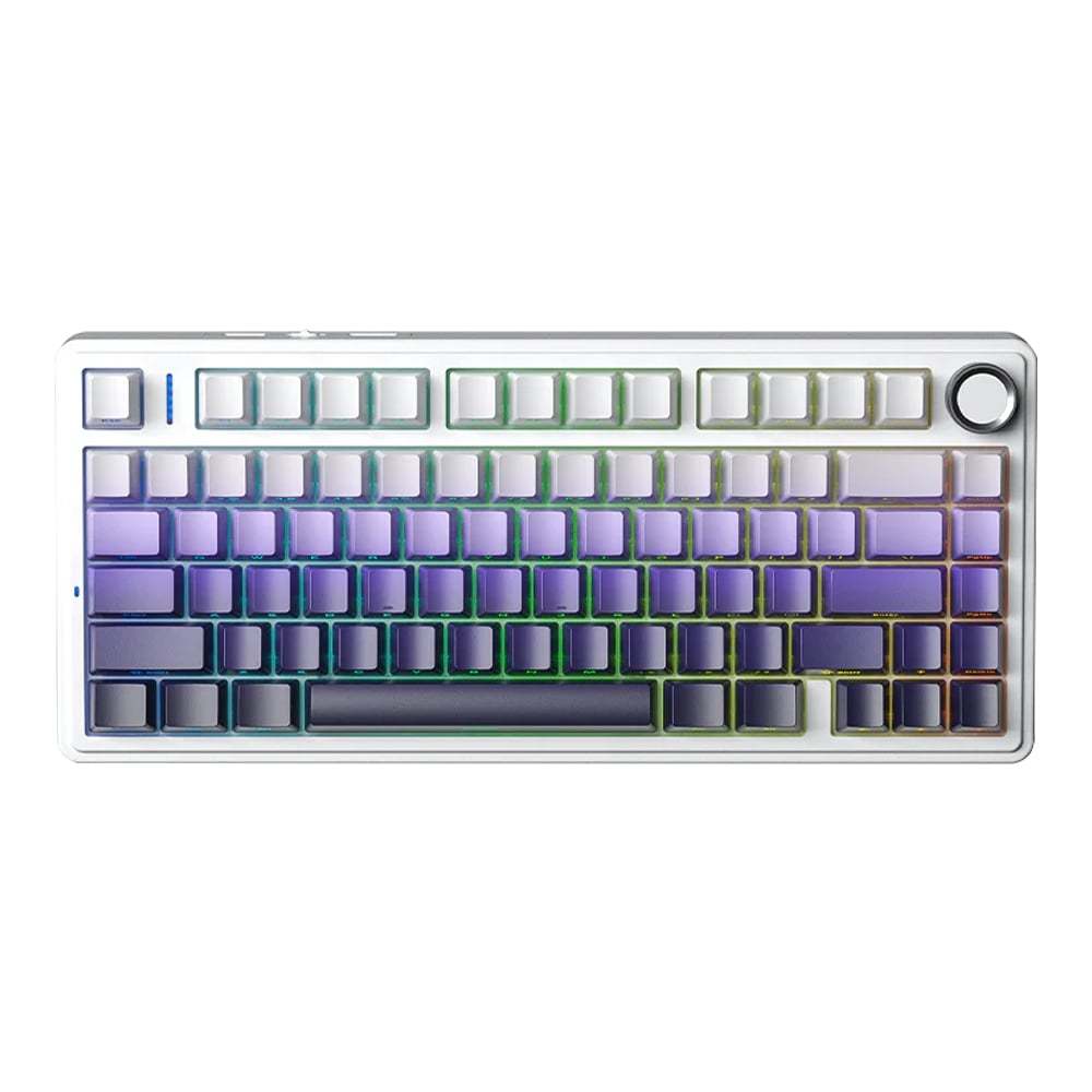 WIRELESS KEYBOARD (คีย์บอร์ดไร้สาย) AULA F75 PRO SKY BLUE SWITCH RGB EN - GRADIENT PURPLE