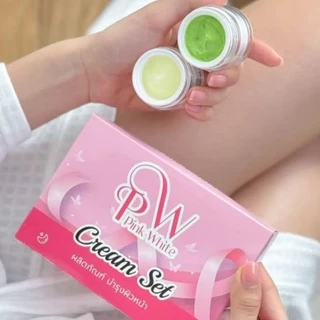 พริ้งไวท์ ครีมเซ็ทคู่ เดย์ครีมไนท์ครีม ขนาด 5 กรัม Duo Set ครีมเวชสำอางค์สูตรดั้งเดิม Pinkwhite