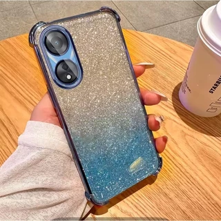 เคสโทรศัพท์ สำหรับ OPPO A18 A38 A17 A17K A78 A58 เคส หรูหรา กากเพชร 2in1 ไล่โทนสีสวย กันกล้อง กันกระแทกมุม F8