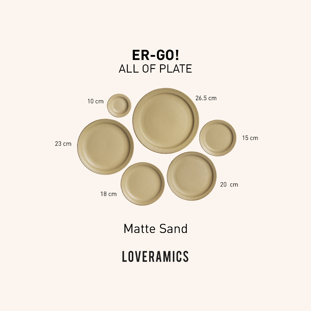 LOVERAMICS All Of Plate รุ่น Er-go! Collection สี Matte Sand