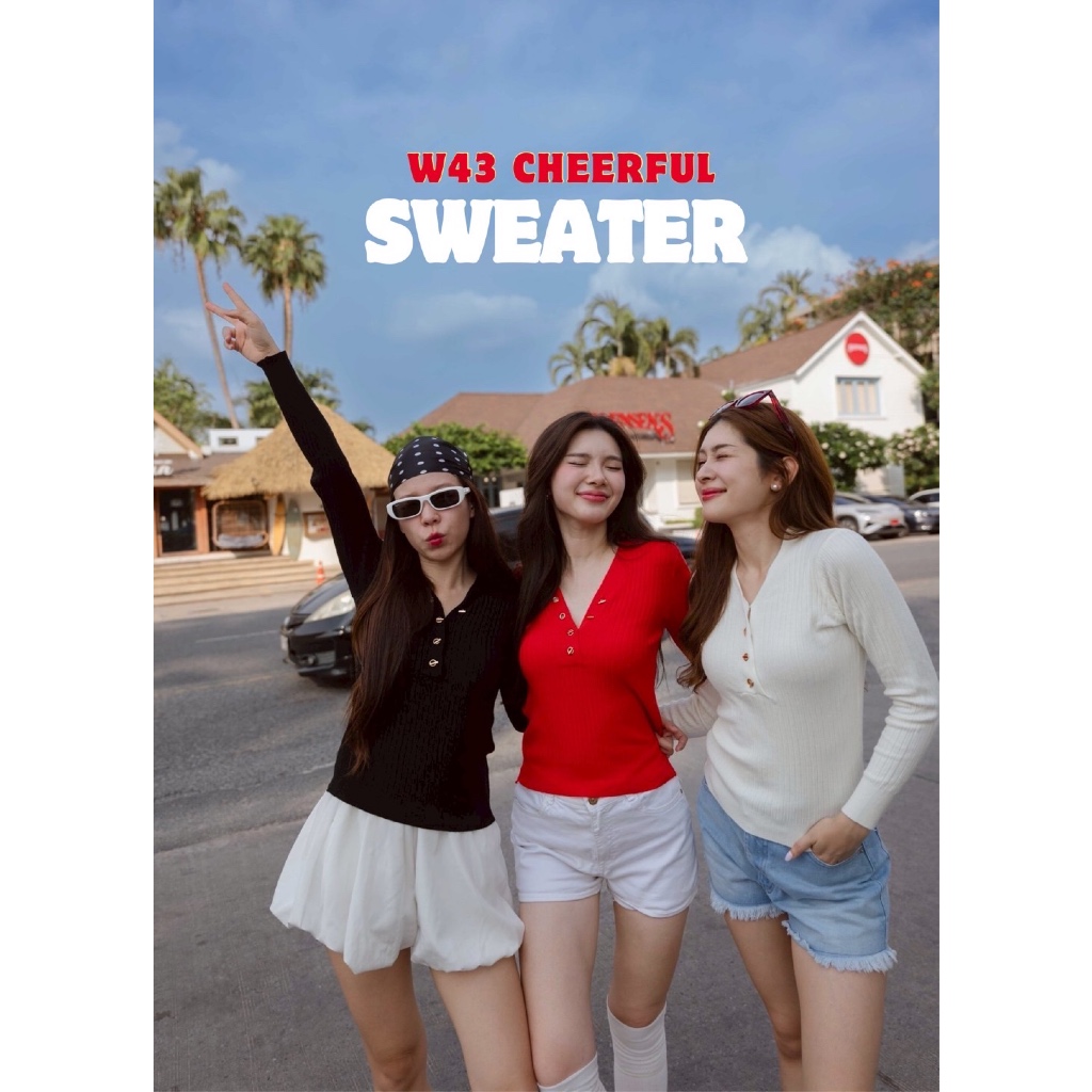 W43 Cheerful Sweater (เสื้อไหมพรมแขนยาว)