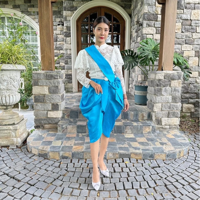 โจงกระเบน+ผ้าคาดโบว์ เอวฟรีไซส์