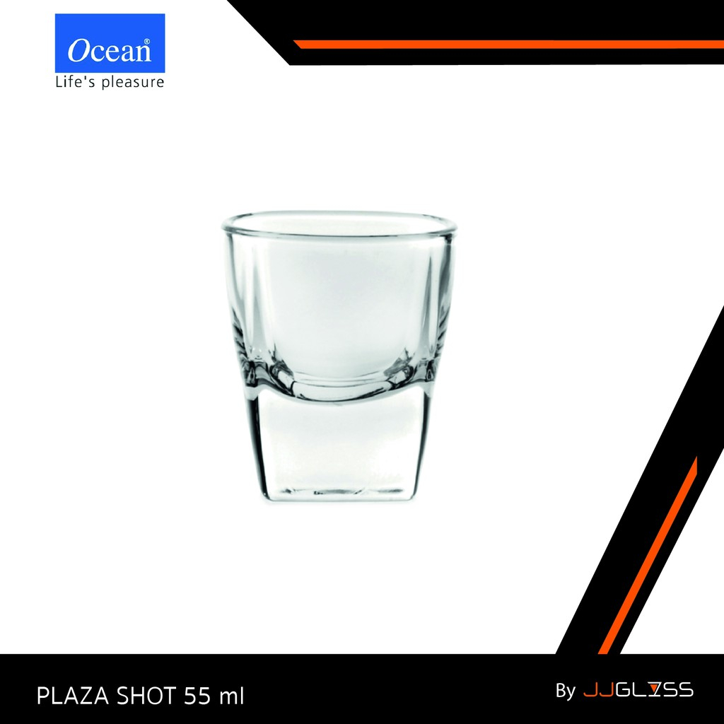 JJGLASS -  P00210 Plaza Shot 2oz. (55ml.) แก้วพลาซ่าช็อตกลาส โอเชี่ยน เนื้อเเก้วใส เหมาะสำหรับใช้ในบาร์