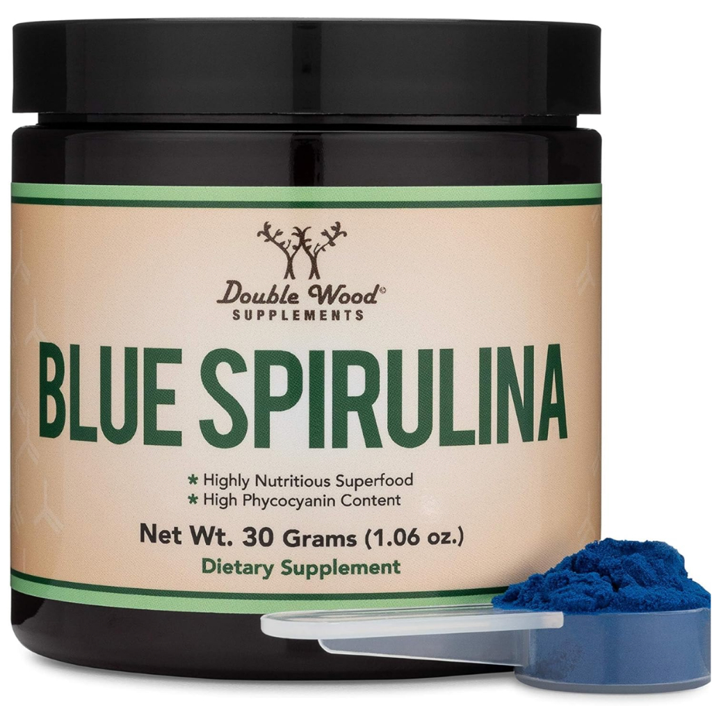 Double Wood Blue Spirulina Powder - Maximum 35% Phycocyanin Content, Superfood from Blue-Green Algae