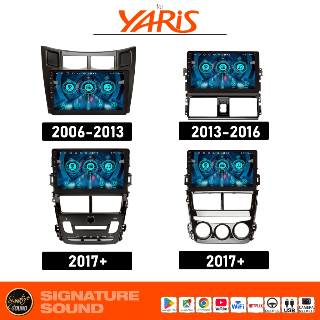 SignatureSound จอแอนดรอยด์ติดรถยนต์ จอ android จอแอนดรอย TOYOTA YARIS 06-13 /13-16 /17+ จอติดรถยนต์