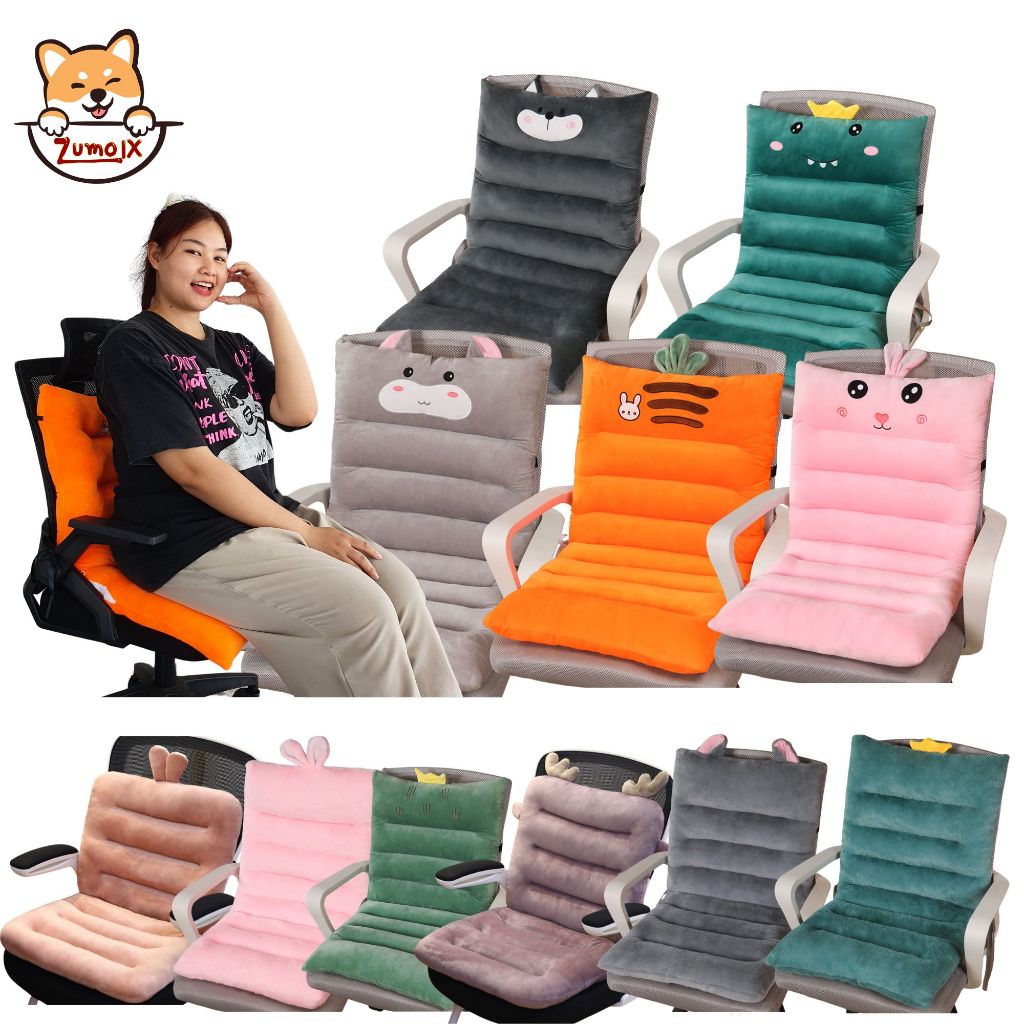 ZumoIX เบาะรองนั่ง ลายการ์ตูน นั่งสบาย คลายปวดเมื่อย มีสายรัดกันเบาะลื่น ผ้านุ่ม