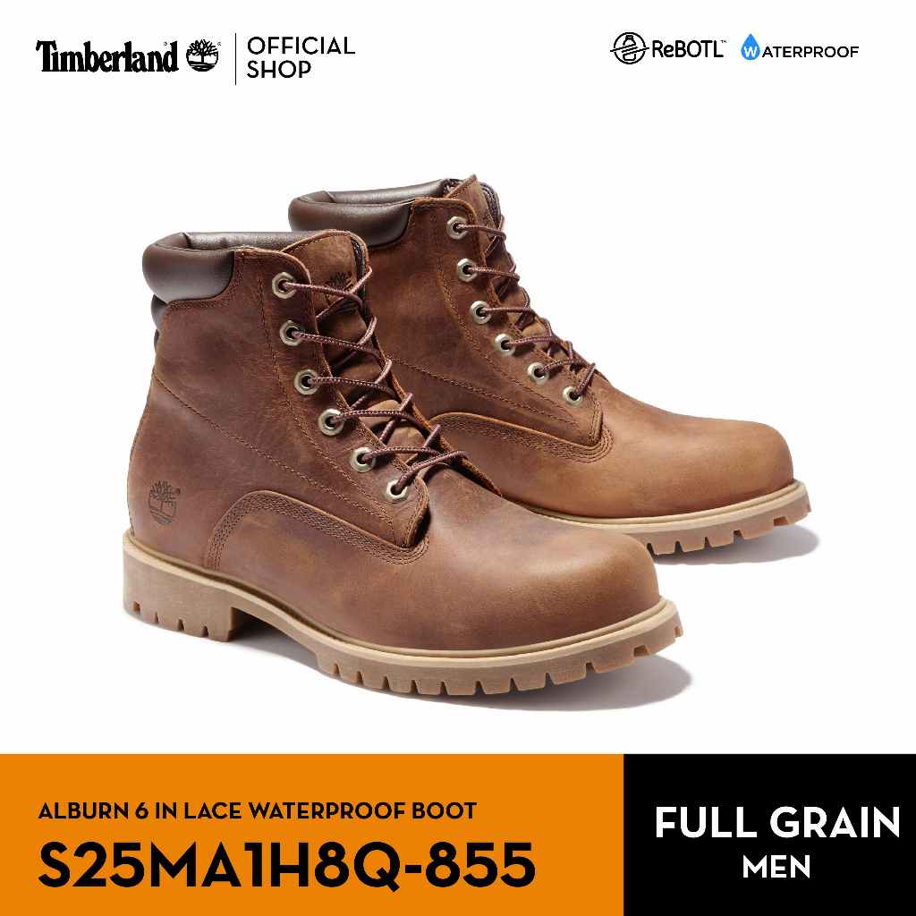 Timberland Men's ALBURN 6 INCH LACE UP WATERPROOF BOOT รองเท้าบูทผู้ชาย (S25MA1H8Q)