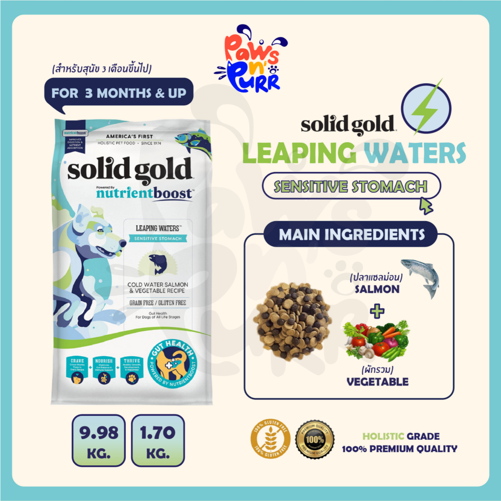 Solid Gold Nutrientboost อาหารสุนัข Leaping Waters [1.70kg],[9.98kg]