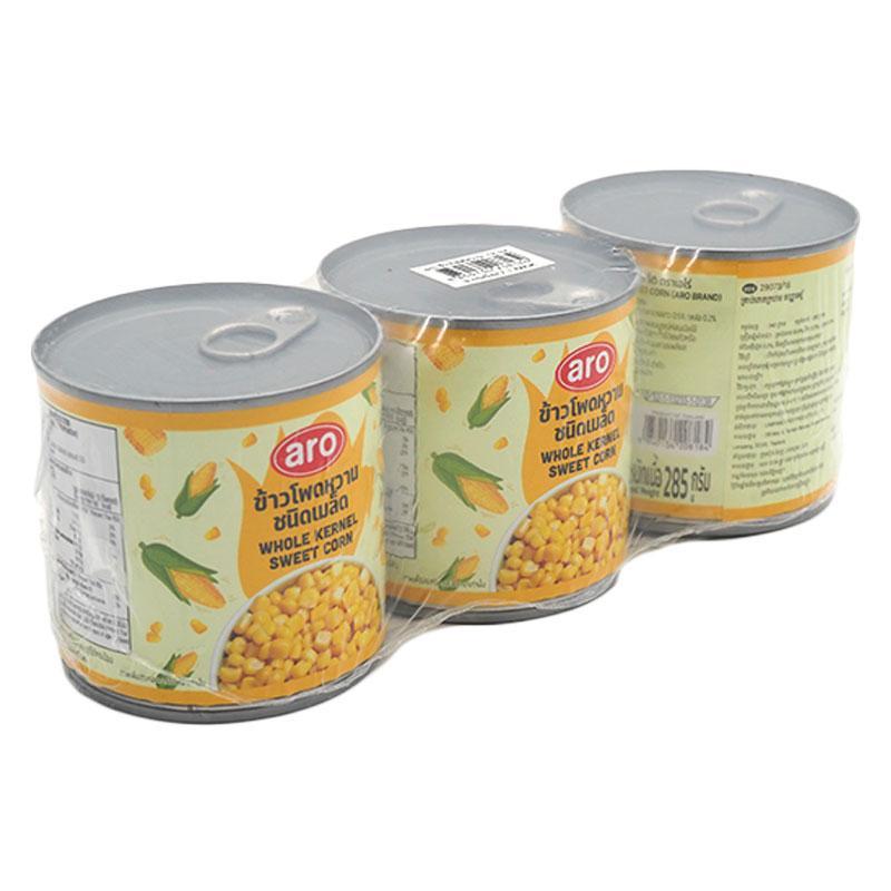 เอโร่ ข้าวโพดหวาน 340 กรัม แพค 3 กระป๋อง / aro Sweet Corn 340 g. x 3 Cans