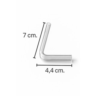 ( !!!แตกเคลมได้)หลอดแก้ววิทยาศาสตร์  นำก๊าซ​ รูปตัวแอล