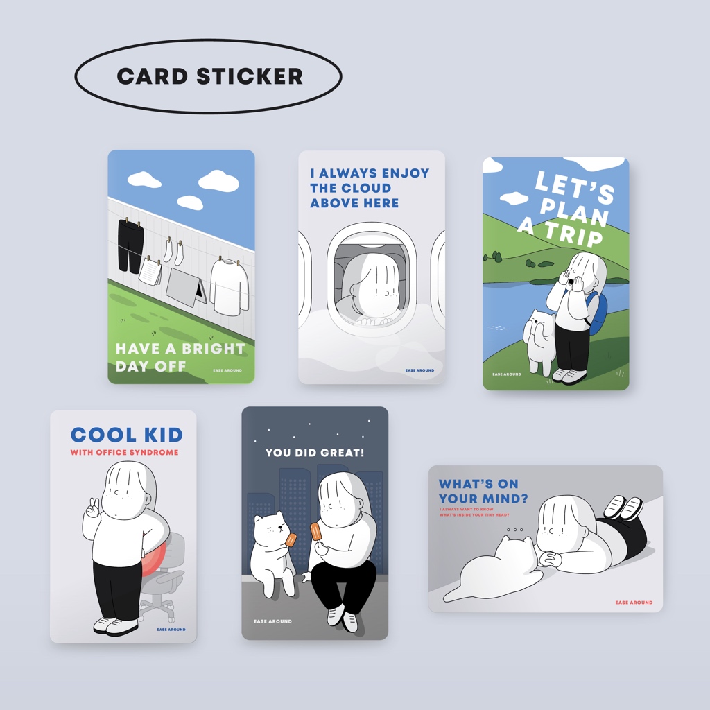 Card Sticker สติกเกอร์สำหรับติดบัตร BTS, MRT หรือคีย์การ์ด | ease around