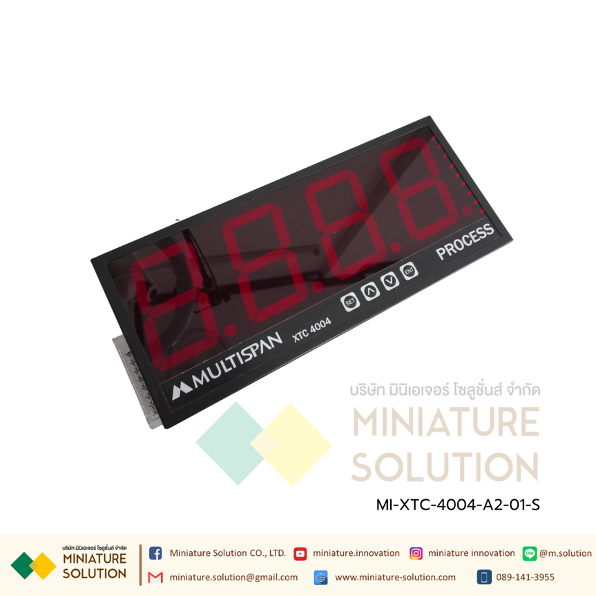 XTC-4004 Jumbo Display with RS-485 MODBUS 4" Display 165(H)x392(W)x55(D) mm J/K/Pt-100/4-20mA DC/0-1