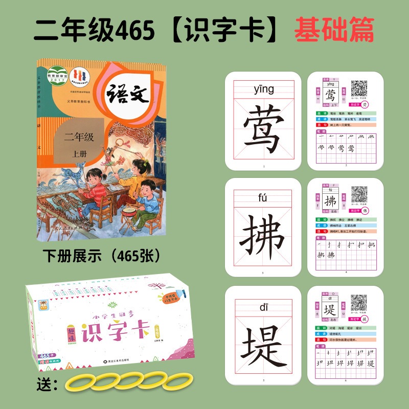 flashcard ภาษาจีน การ์ดบัตรคำศัพท์ระดับประถม สำหรับฝึกคำศัพท์ ออกเสียงพินอิน pinyin