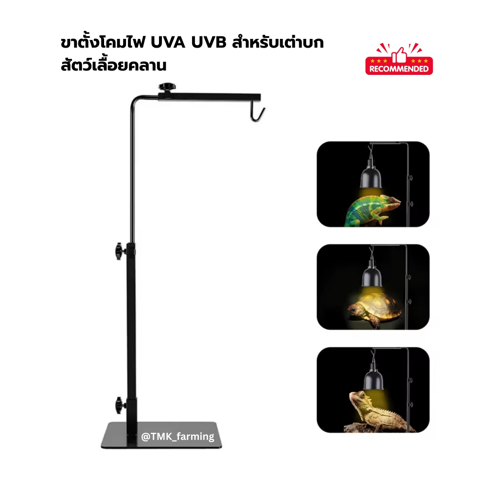 (พร้อมส่ง)ขาตั้งโคมไฟ UVA UVB สำหรับเลี้ยงสัตว์ ปรับความสูงได้