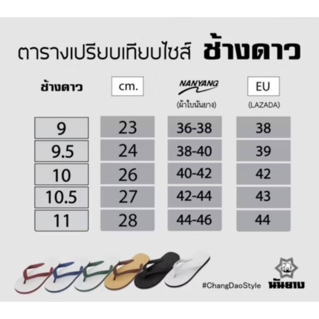 รองเท้าแตะนันยางฟองน้ำ สีขาว สายน้ำเงินของแท้ ตราช้างดาว ยางธรรมชาติ