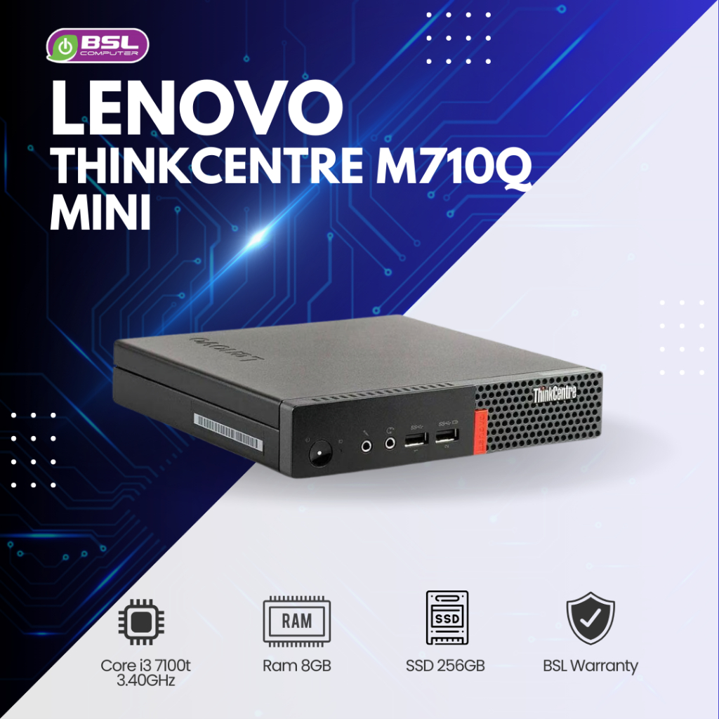 คอมจิ๋ว Lenovo ThinkCentre M710q MINI คอมมือสอง i3 GEN 7 ตัวเล็ก ติดรถได้ ประหยัดพื้นที่ ตั้งได้ นอน