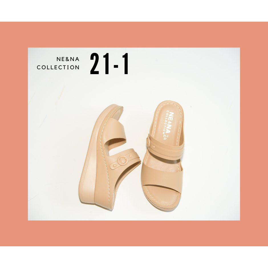 รองเท้าผู้หญิงเเบบเเตะสวมส้นเตารีด No. 21-1  NE&NA Collection Shoes