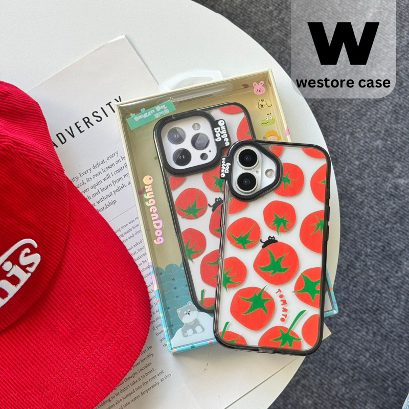 wapple- OXYGENDOG เคสลายมะเขือเทศ ขอบนิ่มหลังแข็ง กันกระแทกสำหรับรุ่นiPhone13-17 17Pro 17ProMax