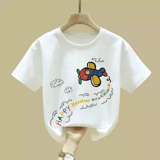 เสื้อยืดเด็ก ลายการ์ตูน ผ้าคอตตอนผสม นิ่มใส่สบาย ไม่ร้อน ES.SHOP28