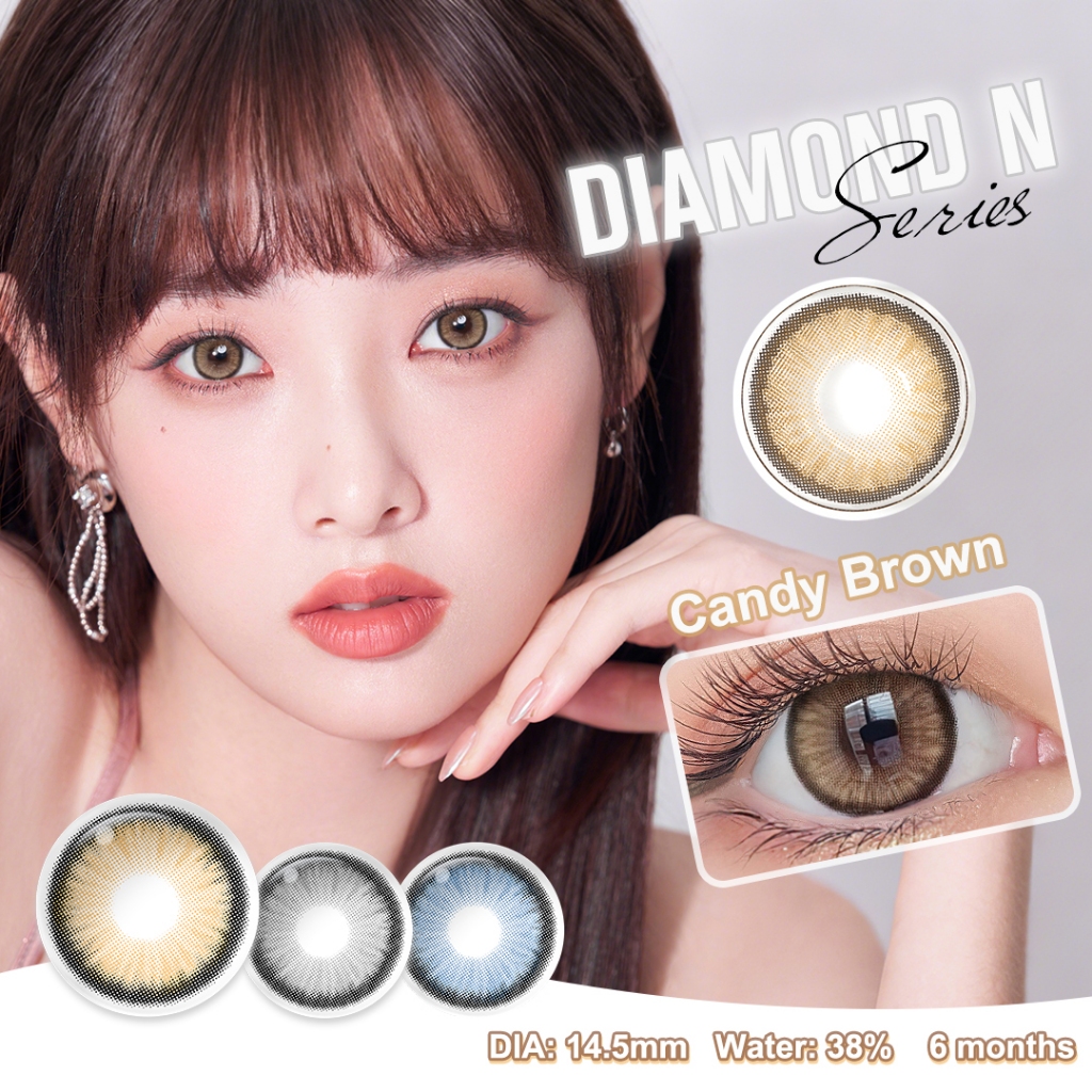 (ตาตุ๊กตา)Magister & Realcon คอนแทคเลนส์สี สีดำ สีน้ำตาล ตาตุ๊กตาน่ารัก ลายแฟชั่น Candy Brown/Allure Gray