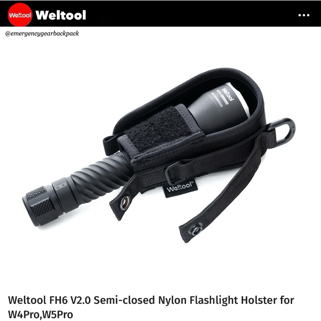 Weltool FH6 V2.0 Semi-closed Nylon Flashlight Holster for W4Pro/ W5Pro
