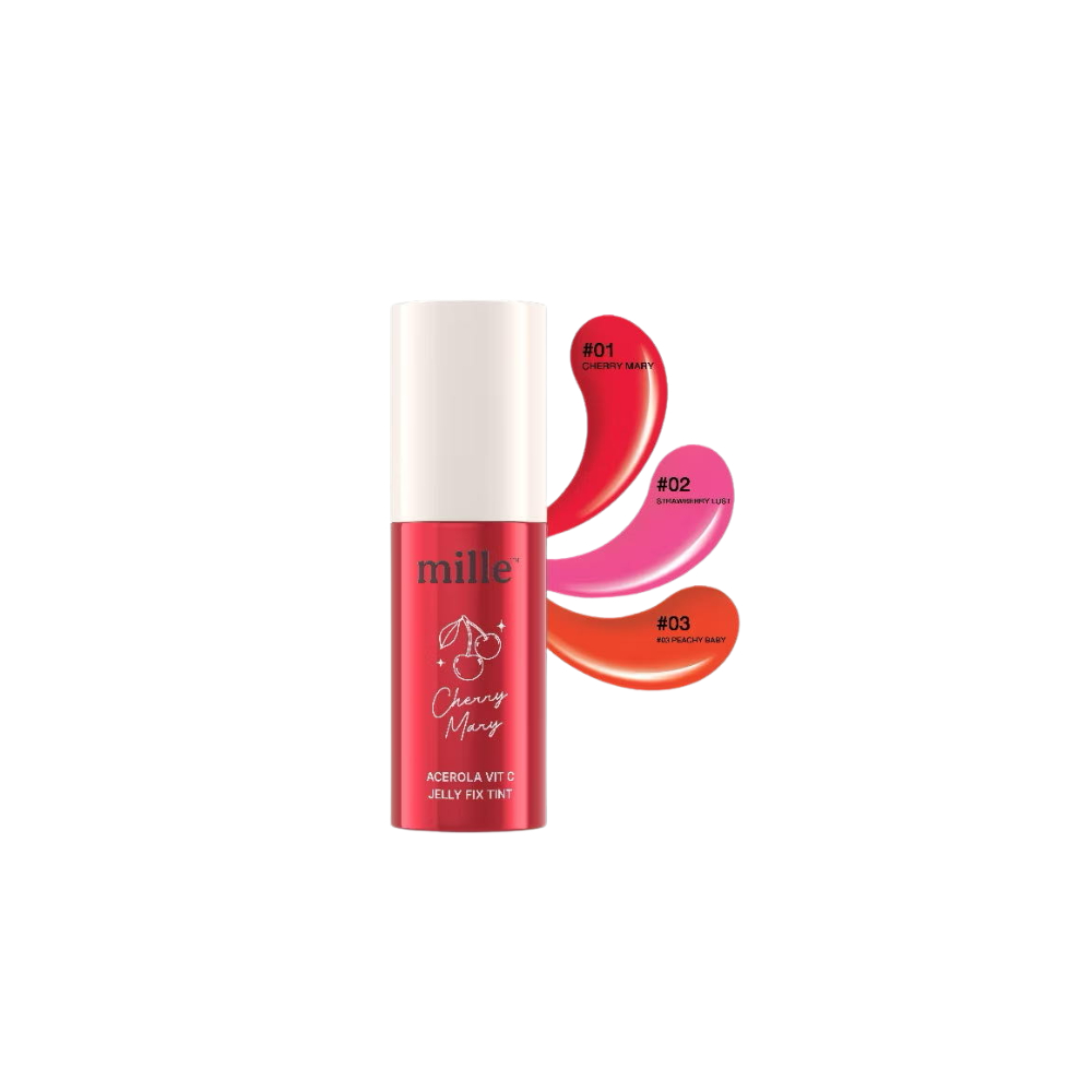 MILLE ACEROLA VIT C JELLY FIX TINT ลิปเจลลี่ทิ้นท์ (ขวด 5ml.)