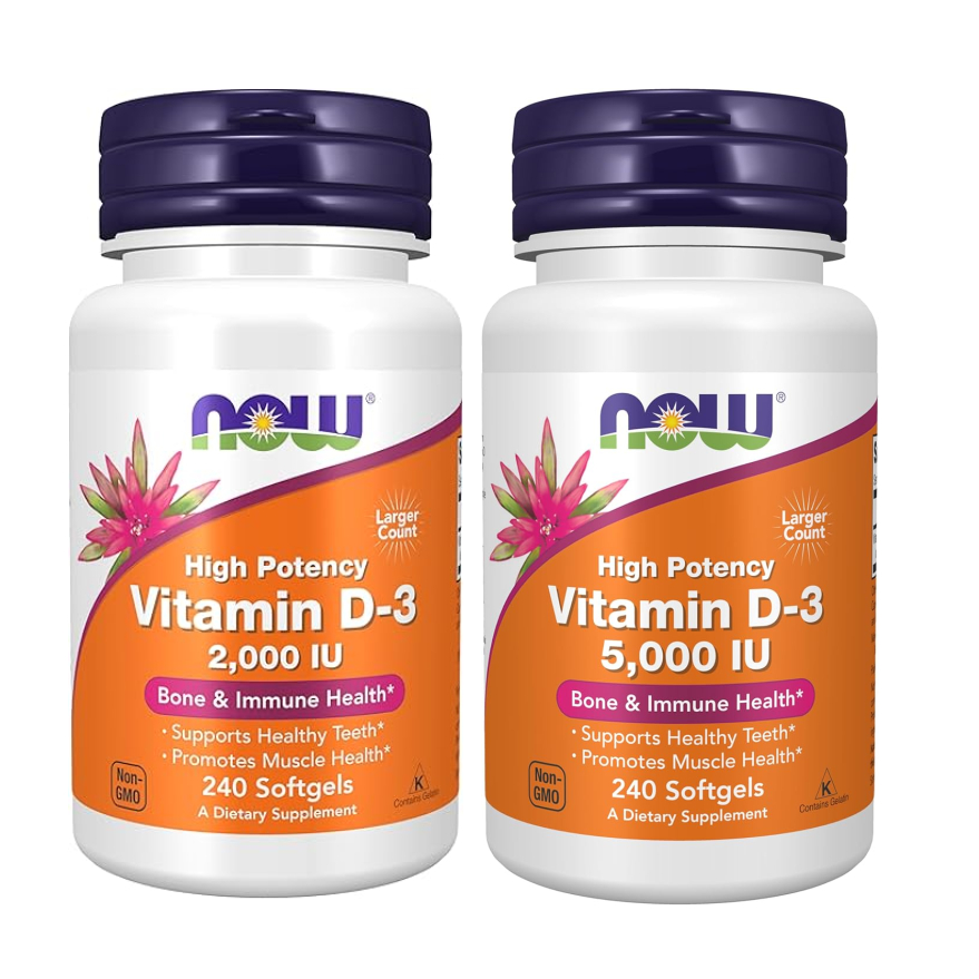 Now วิตามิน D3 2000 - 5000IU 120, 240 ซอฟท์เจล วิตามินจำเป็นให้สุขภาพสมบูรณ์