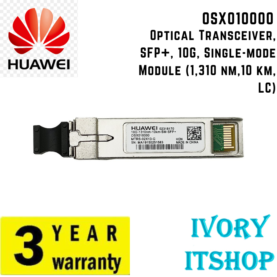 Huawei OSX010000 Optical Transceiver, SFP+, 10G, Single-mode Module (1,310 nm,10 km, LC)