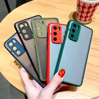 เคสขอบสีหลังแบบขุ่น ใช้สำหรับ Samsung A10 A10S A20 A30 A20S A30S A50S A50 A31 A51 A71 A11 M11 เคสกันกระแทก ขอบสีหลังด้าน