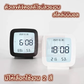 【VINIMALL คุณภาพดี】นาฬิกาตั้งโต๊ะดิจิตอล พร้อมไฟ LED วัดอุณหภูมิได้ แสดงเวลา วันที่ เดือน สัปดาห์ LED E87 GE GR
