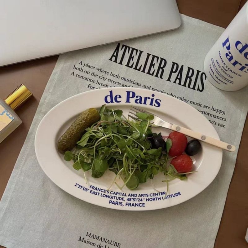 จานทรงรี De Paris สไตล์ฝรั่งเศส พร้อมส่งไม่พรี
