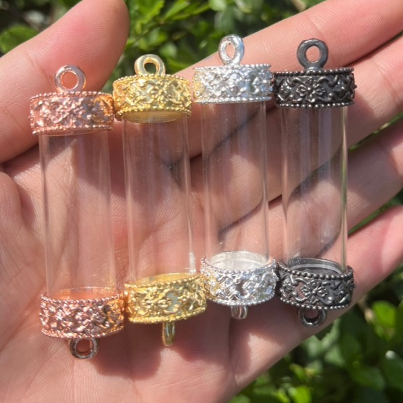 (ลายใหม่)ฝาตะกรุดลายกนก 8-16มิล พร้อมหลอด