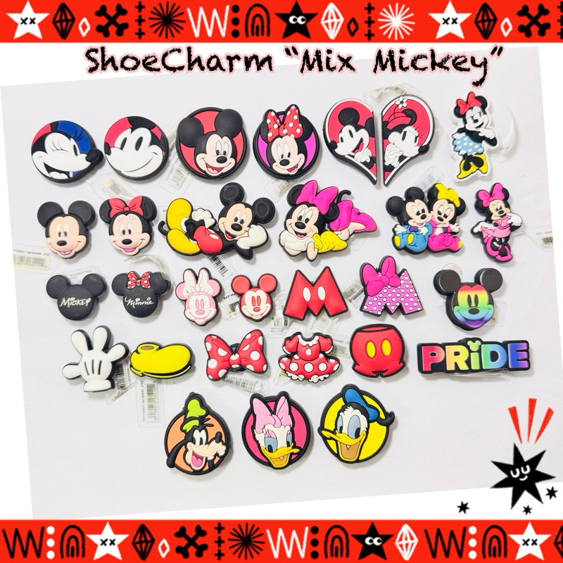 JBS MK👠🌈ตัวติดรองเท้ามีรู มิกกี้  “ รวม มิกกี้เมาส์ “❤️🌈 ShoeCharm All “ Mickey & Minnie Mouse “ งานดี สวย คมชัด