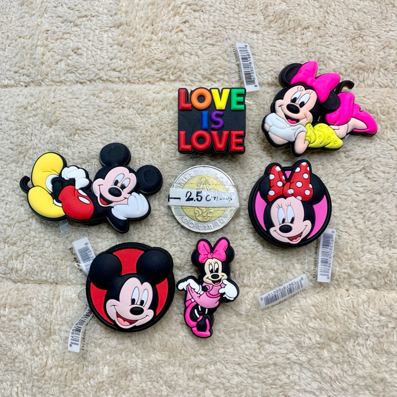 JBS MK👠🌈ตัวติดรองเท้ามีรู มิกกี้  “ รวม มิกกี้เมาส์ “❤️🌈 ShoeCharm All “ Mickey & Minnie Mouse “ งานดี สวย คมชัด