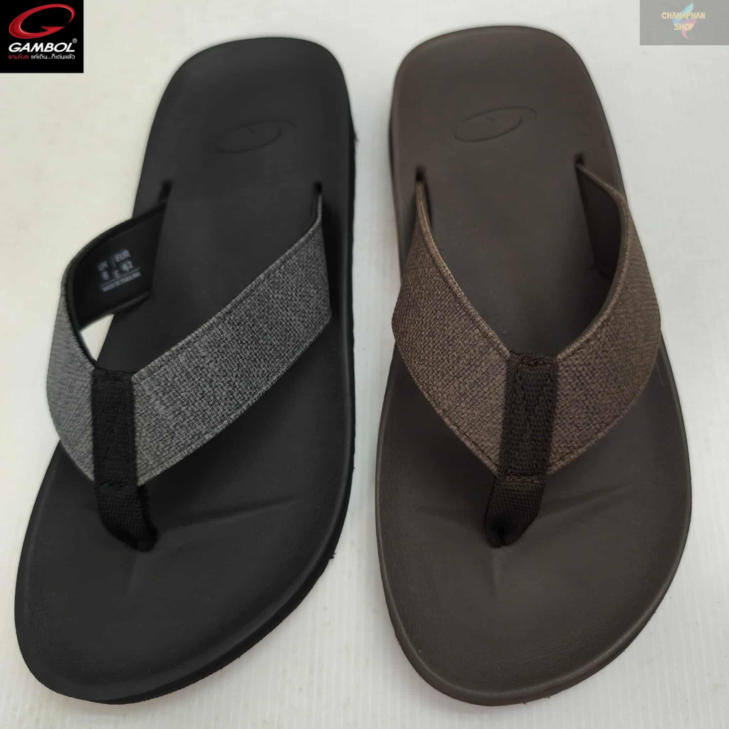 GAMBOL แกมโบล ZEN BOLD รองเท้าแตะแบบหนีบชาย รุ่น GM11451 สีดำ/สีน้ำตาล Size 40-44